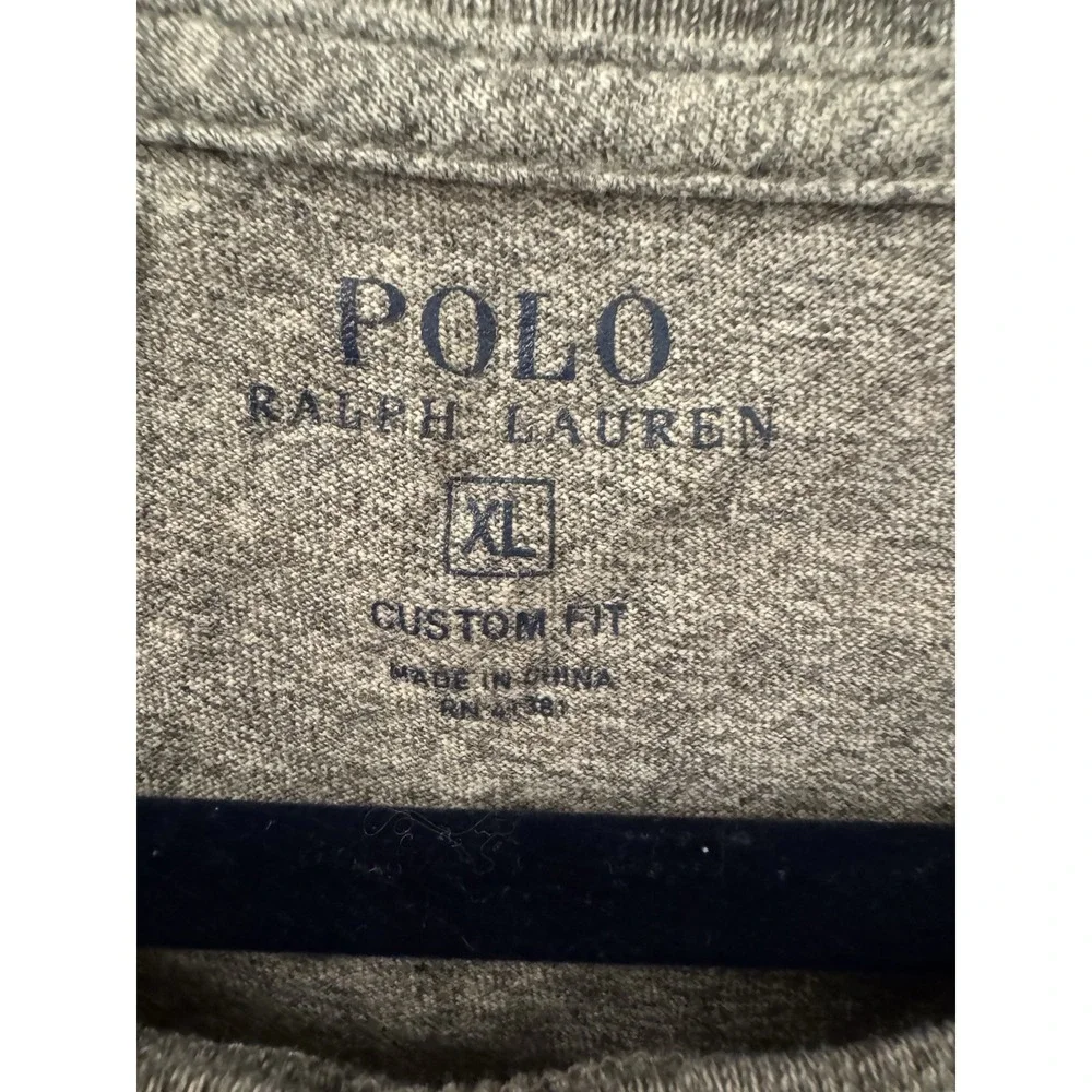 Polo‎ Ralph Lauren Shirt Mens XLarge Grey Custom Fit Long Sleeve Crew Neck